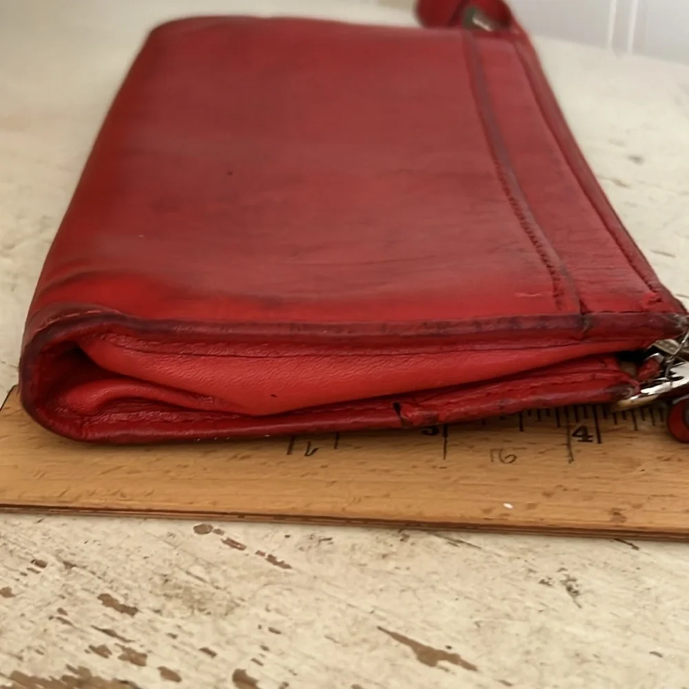 Vintage 90s Coach New York wristlet red leather wallet
